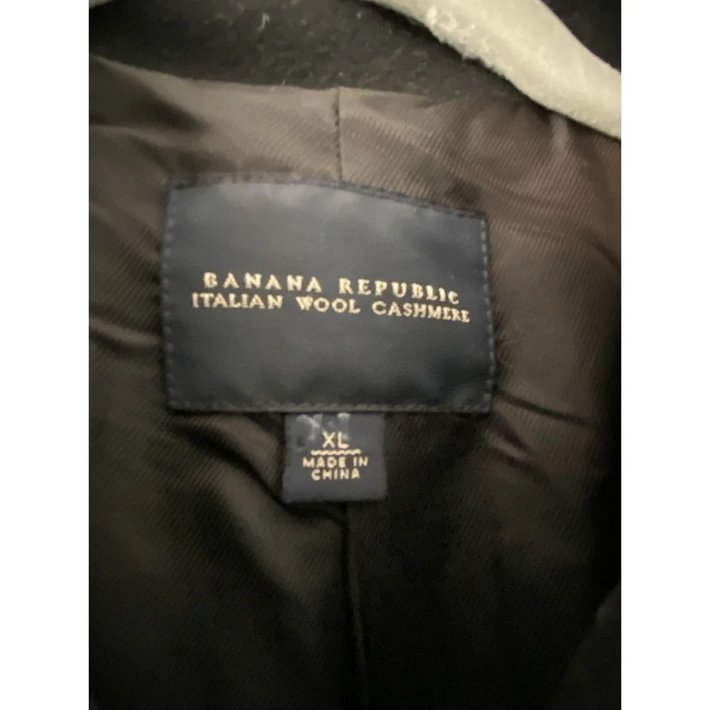 Banana Republic Italian Wool Cashmere Top Coat M XL Slow Fashion Academia Preppy